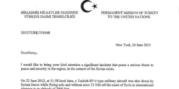 Letter To UN By Turkey