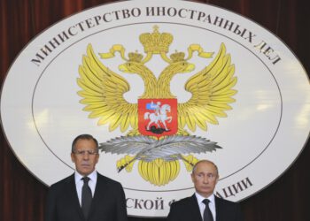 Russia's President Vladimir Putin and Foreign Minister Sergey Lavrov