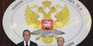 Russia's President Vladimir Putin and Foreign Minister Sergey Lavrov