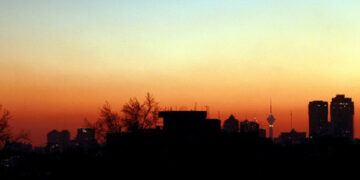Colourful sunset in Tehran