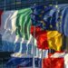 File picture shows European Union member states' flags flying in front of the building of the European Parliament in Strasbourg