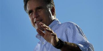 Republican presidential nominee Mitt Romney speaks at a campaign rally in Davenport