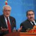 UN-Arab League peace envoy for Syria Brahimi speaks to the media during a joint news conference with Iraq's Foreign Minister Zebari in Baghdad