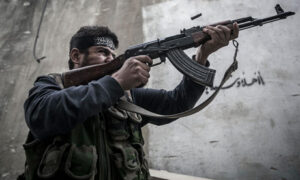 A Free Syrian Army fighter in Aleppo