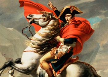 Napoleon on Horseback at the St Bernard Pass by Jacques-Louis David