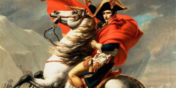 Napoleon on Horseback at the St Bernard Pass by Jacques-Louis David