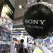 A balloon with a logo of Sony Corp is pictured at an electronics store in Tokyo