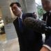 Japan's Finance Minister Koriki Jojima arrives at a hotel in Mexico City