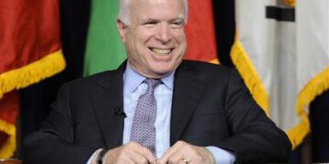 McCain reacts to remark during University of Southern California's Schwarzenegger Institute for State and Global Policy inaugural Symposium in Los Angeles