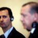 File photo of Turkey's Prime Minister Erdogan and Syria's President Bashar al-Assad attending a news conference in Istanbul