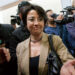 Hanin Zoabi arrives for the supreme court hearing, in Jerusalem.