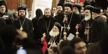 Coptic Christians at funeral of Pope Shenouda III in Cairo