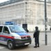 A police officer stands guard near Austria's Chancery in the center of Vienna, Nov. 3, 2020. (AFP Photo)
