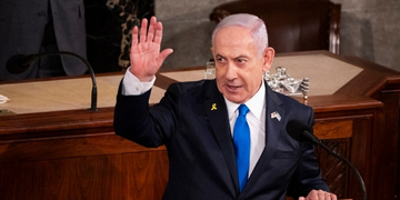 Israeli Prime Minister Benjamin Netanyahu addressing US Congress