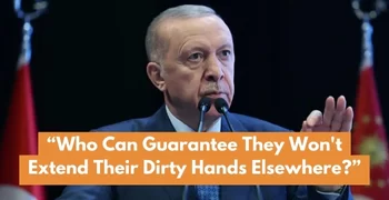 Turkish President Erdoğan speaking at a conference