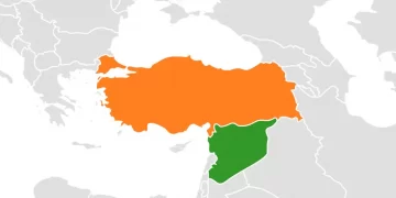 The map of Turkey & Syria